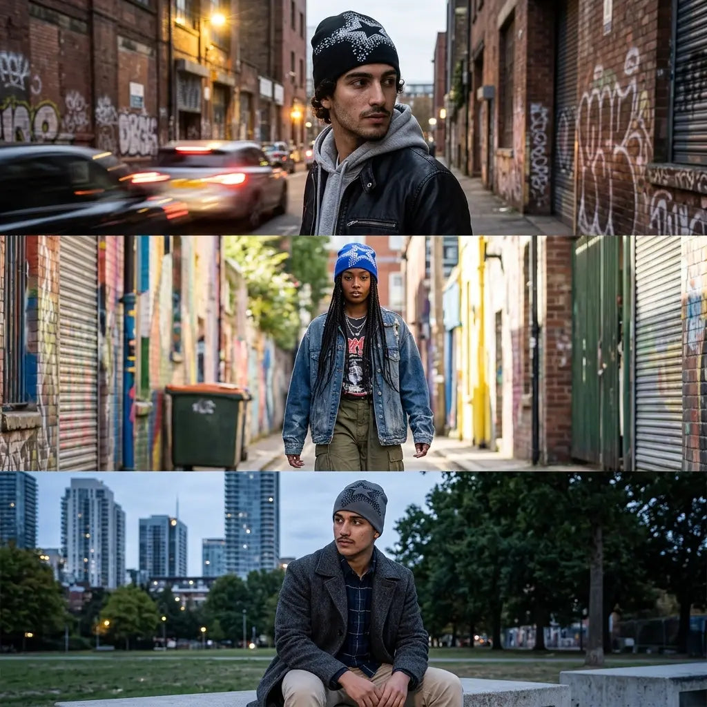 5-Point Star Skully Beanie