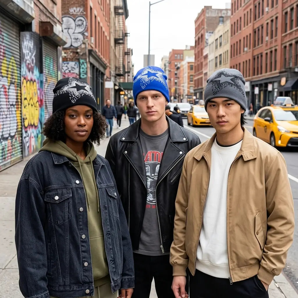 5-Point Star Skully Beanie