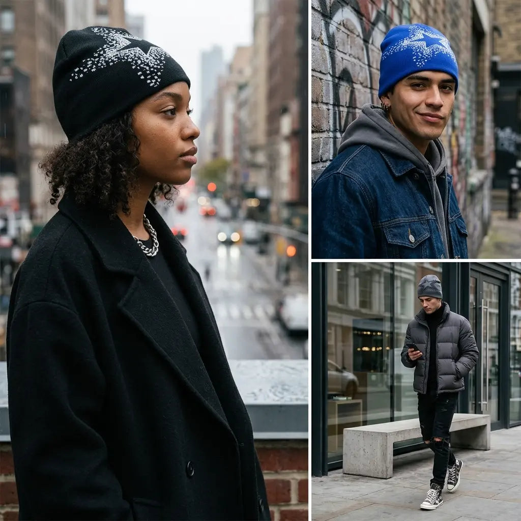 5-Point Star Skully Beanie