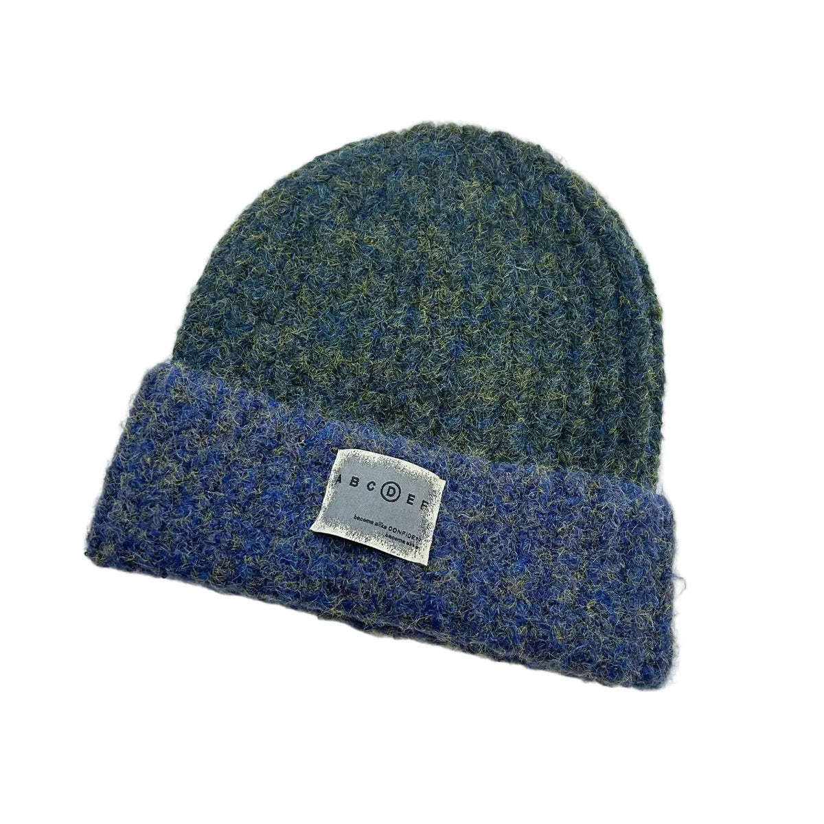 ABCDEF Winter Bicolor Wool Knitted Beanie