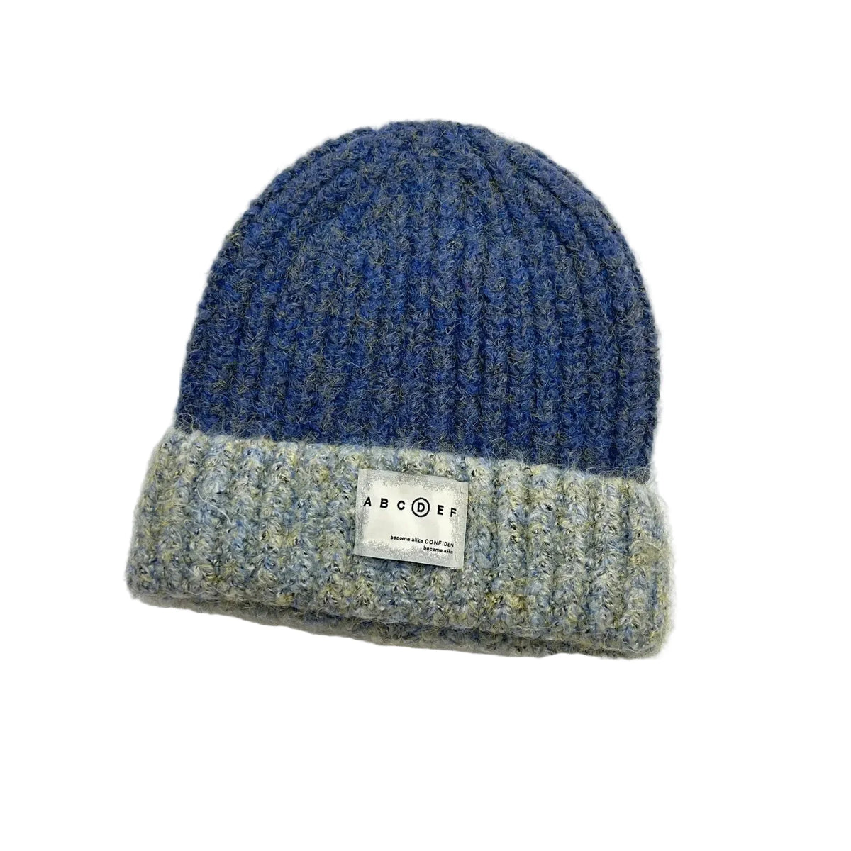 ABCDEF Winter Bicolor Wool Knitted Beanie