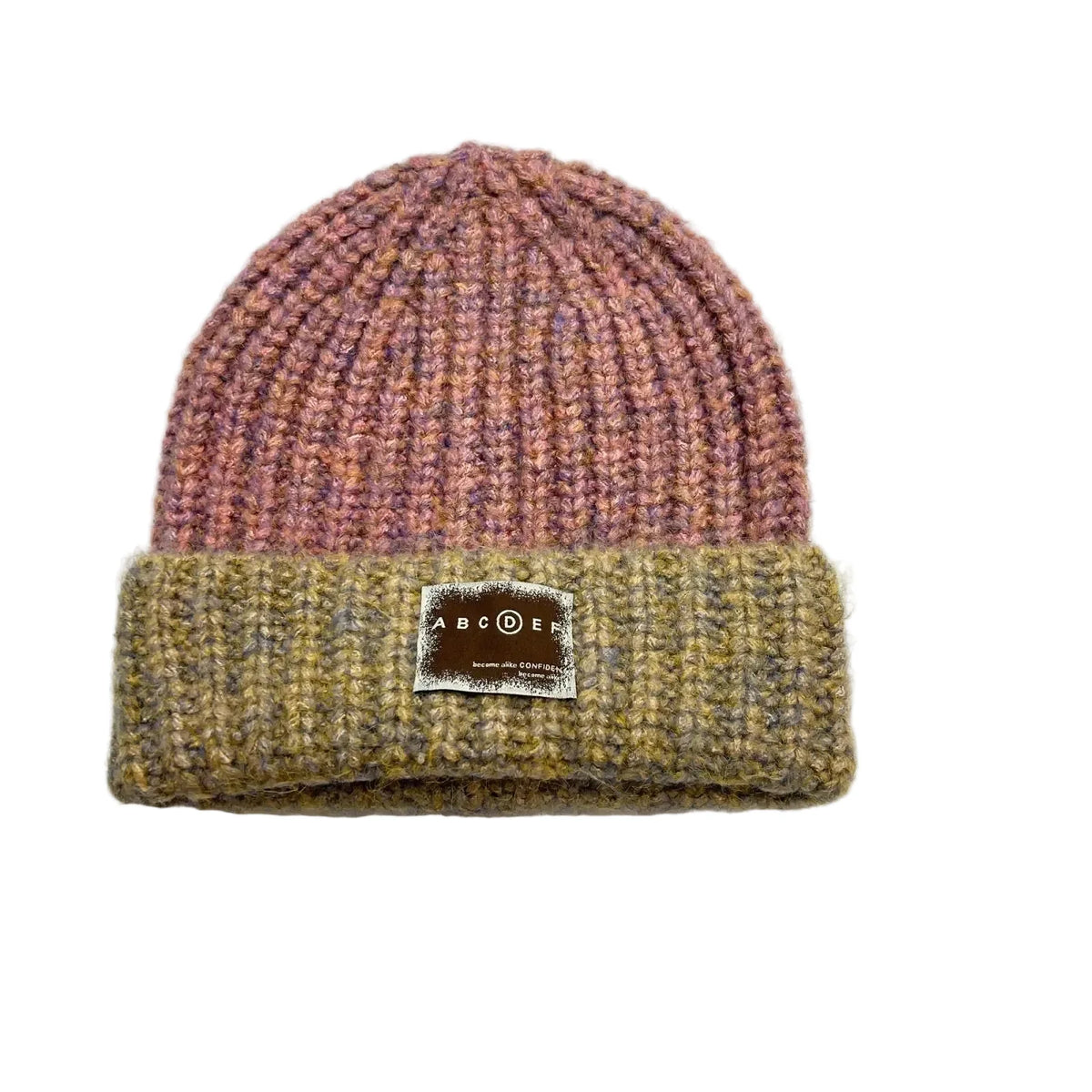 ABCDEF Winter Bicolor Wool Knitted Beanie