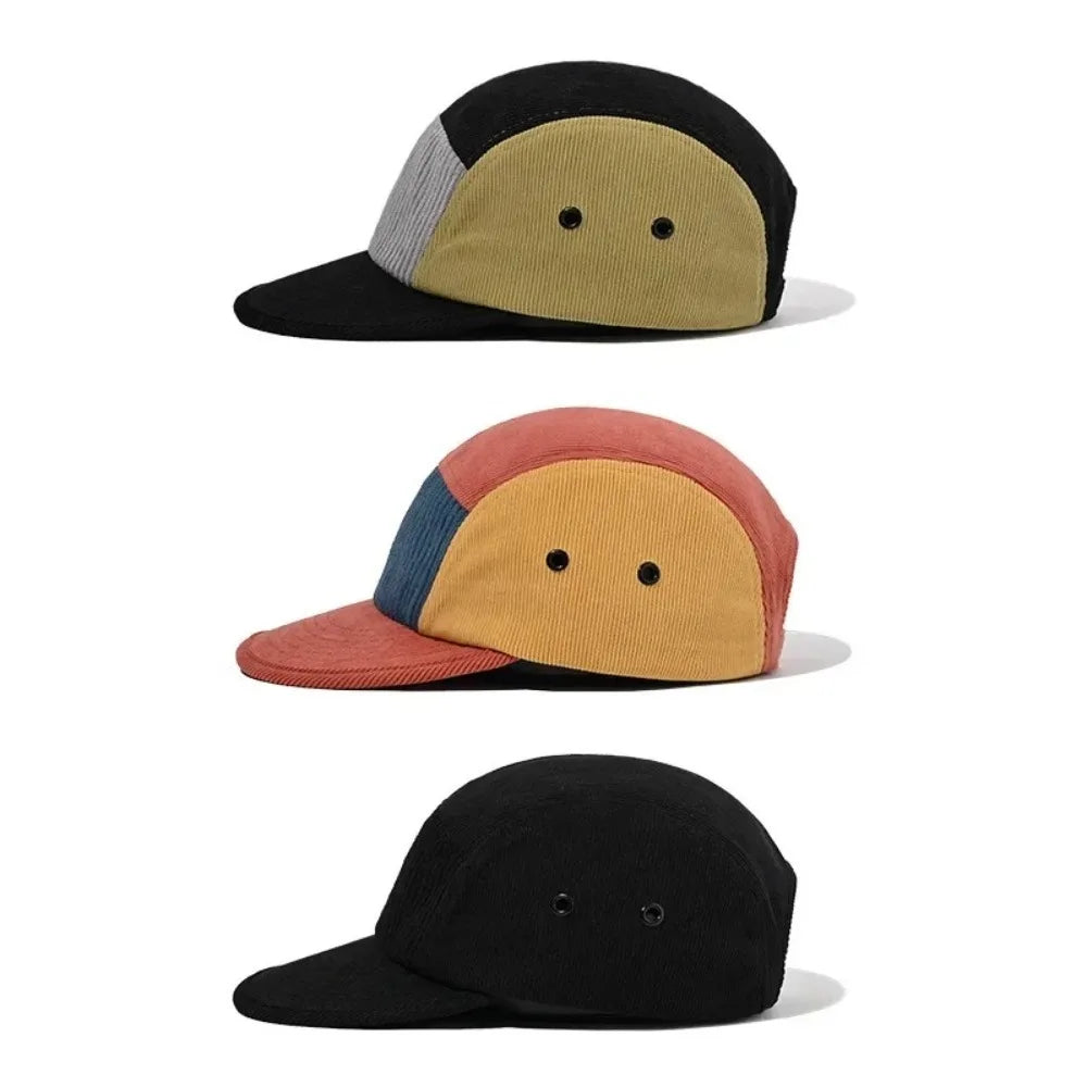 Aberdeen Patchwork Corduroy 5-Panels Cap