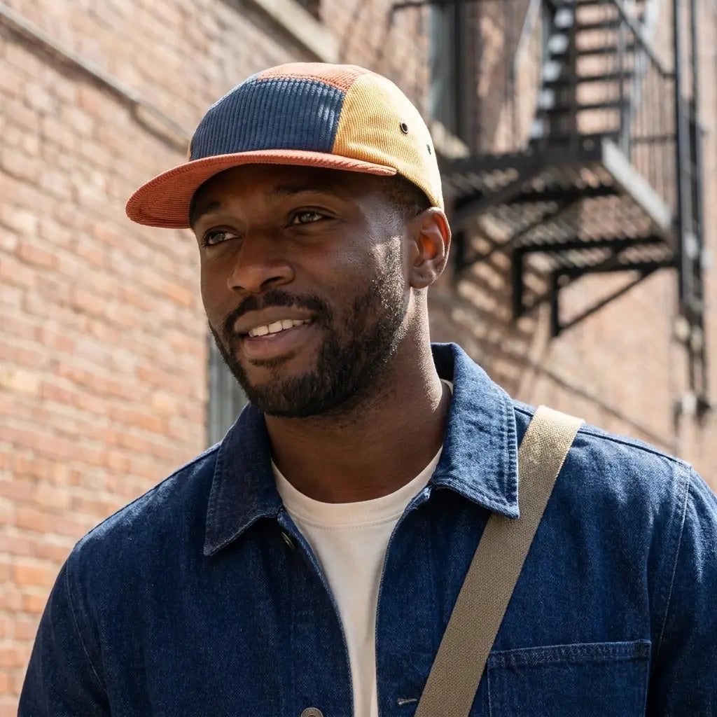 Aberdeen Patchwork Corduroy 5-Panels Cap