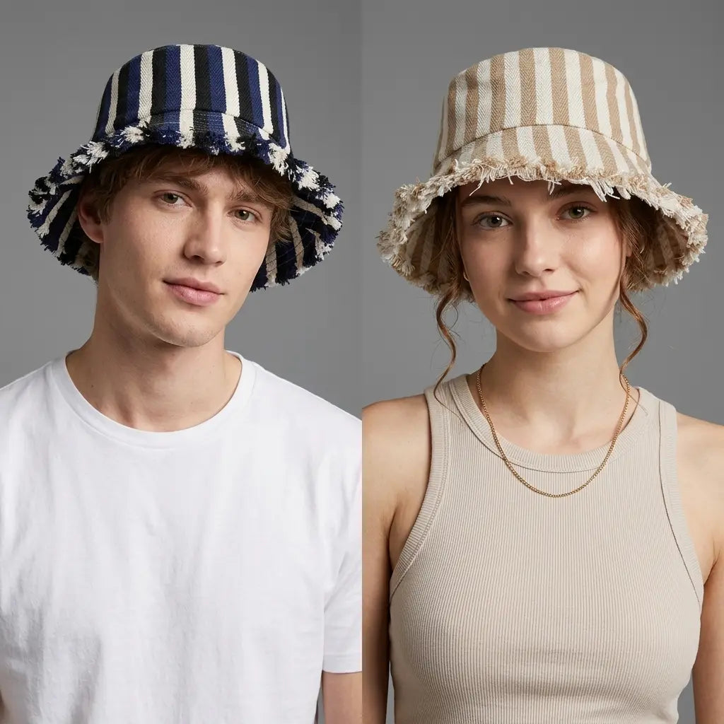 Acapulco Summer Striped Cotton Bucket Hat