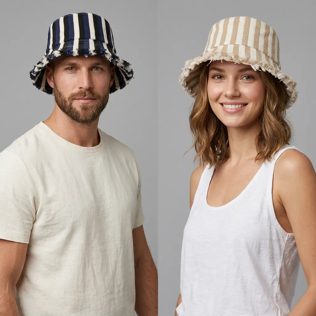 Acapulco Summer Striped Cotton Bucket Hat