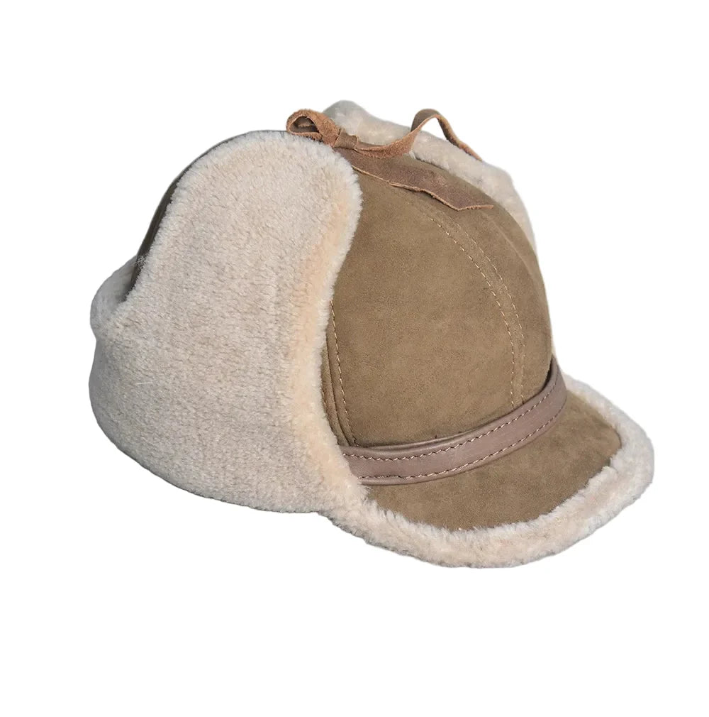 Alaska Winter Genuine Leather Trapper Bomber Hat