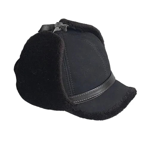 Alaska Winter Genuine Leather Trapper Bomber Hat