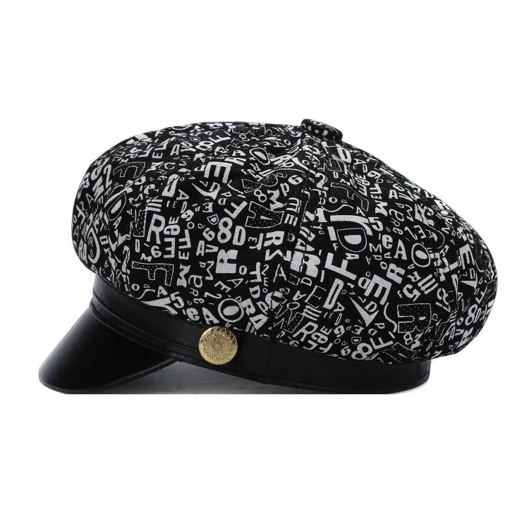 Albany Woman Genuine Leather Newsboy Cap