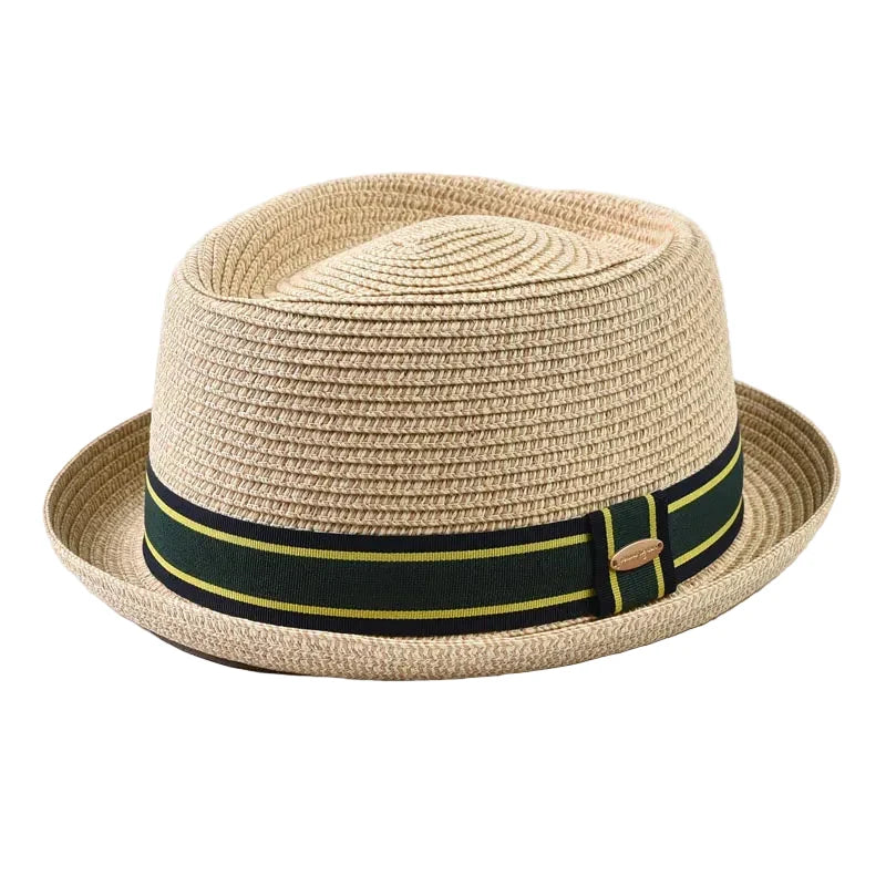 Amalfi Summer Straw Short Brim Porkpie Hat