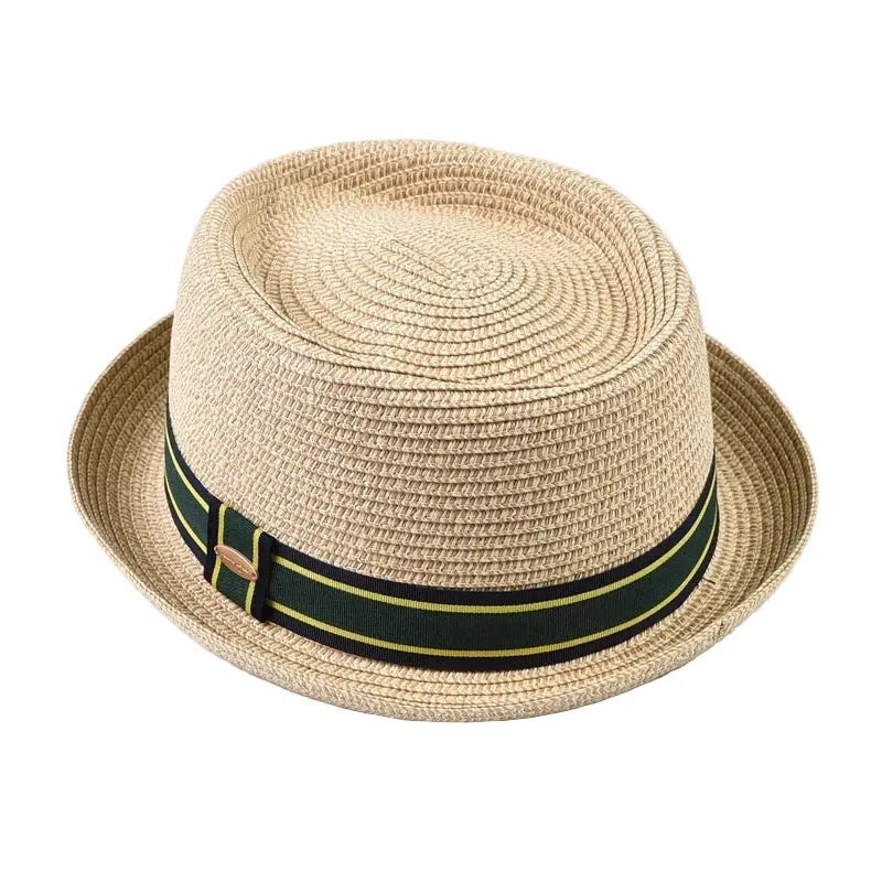 Amalfi Summer Straw Short Brim Porkpie Hat