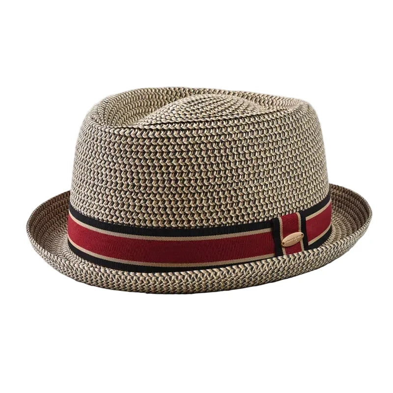 Amalfi Summer Straw Short Brim Porkpie Hat