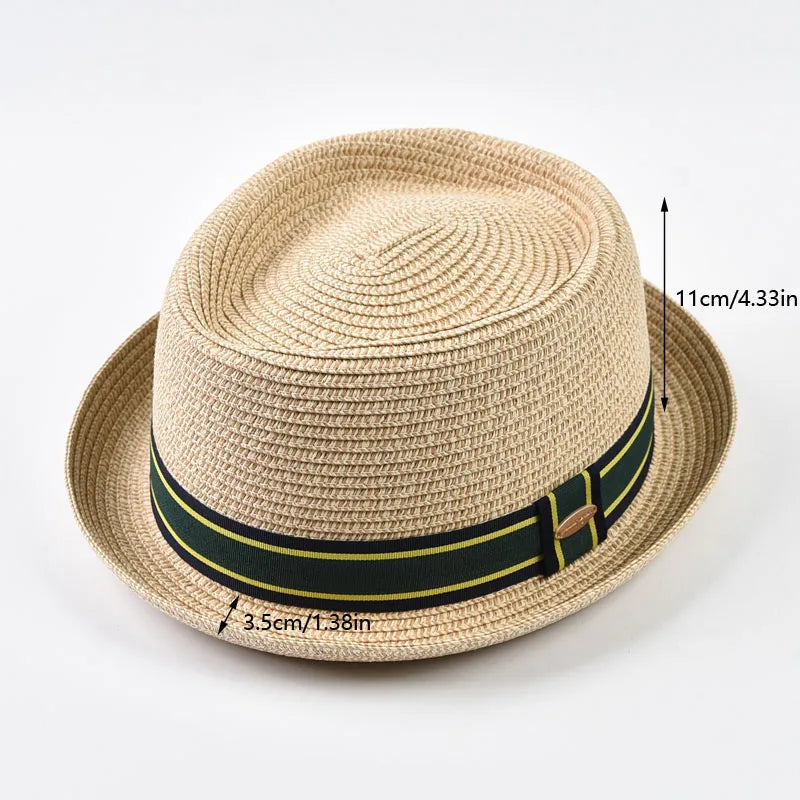 Amalfi Summer Straw Short Brim Porkpie Hat