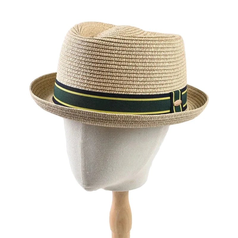 Amalfi Summer Straw Short Brim Porkpie Hat