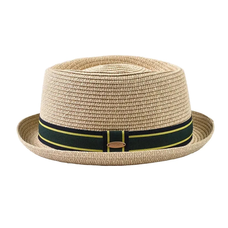 Amalfi Summer Straw Short Brim Porkpie Hat