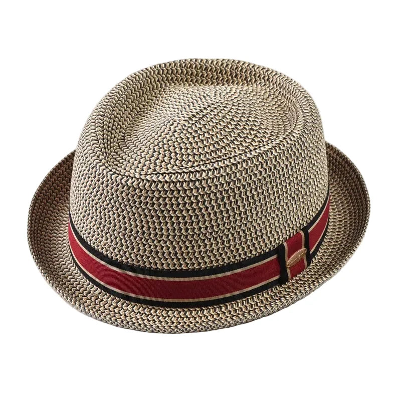 Amalfi Summer Straw Short Brim Porkpie Hat