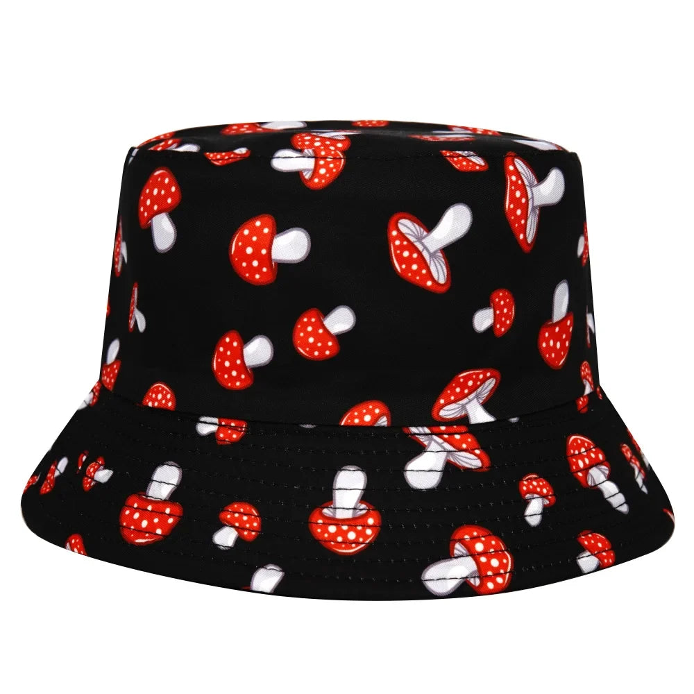 Amanita Red Mushroom Print Bucket Hat
