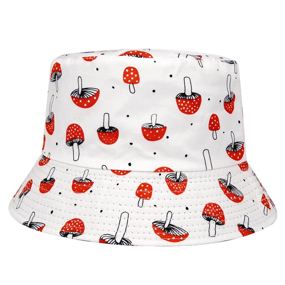 Amanita Red Mushroom Print Bucket Hat