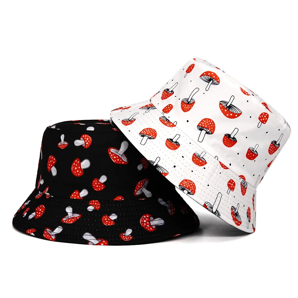 Amanita Red Mushroom Print Bucket Hat