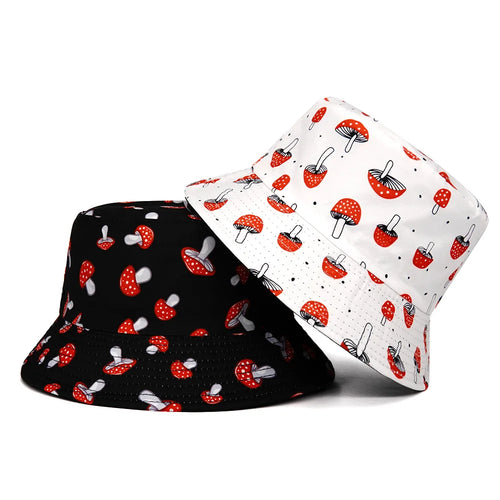 Amanita Red Mushroom Print Bucket Hat