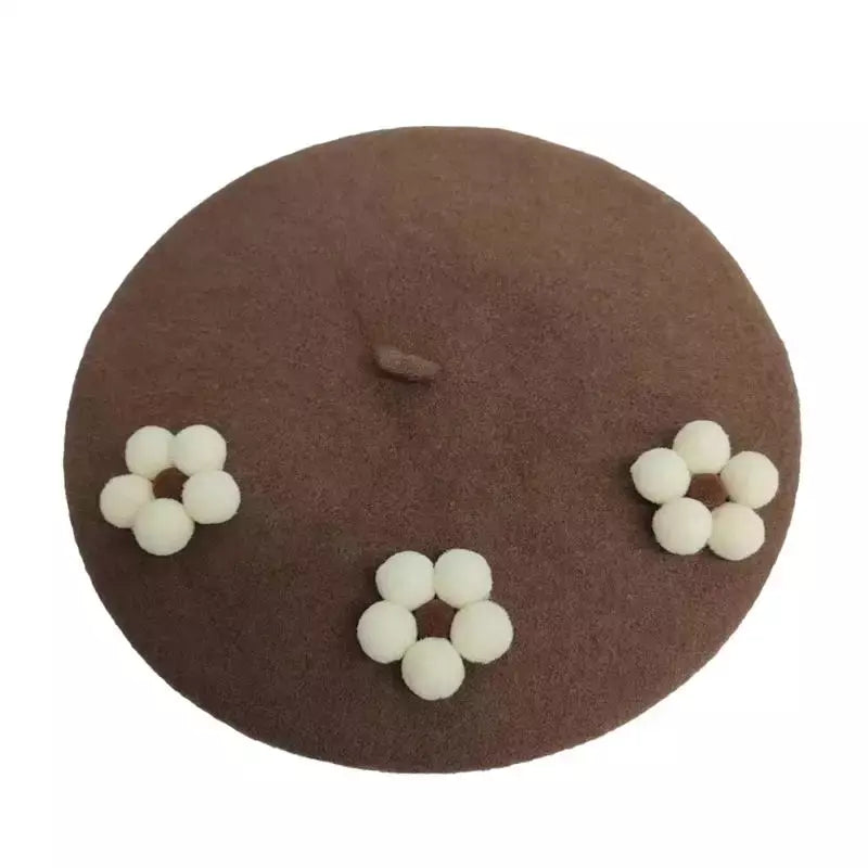 Amélie Roses Wool Beret