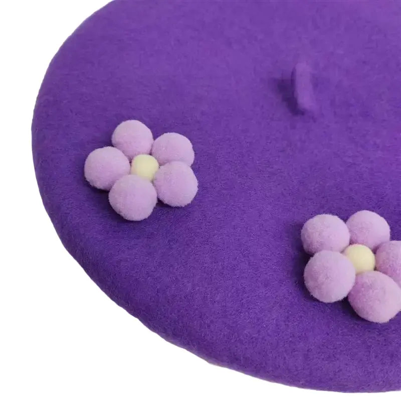 Amélie Roses Wool Beret