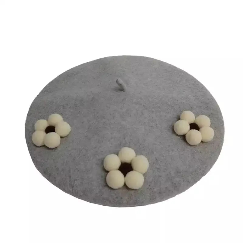 Amélie Roses Wool Beret