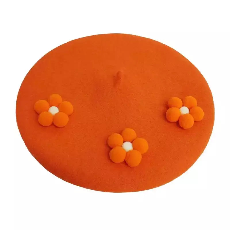 Amélie Roses Wool Beret