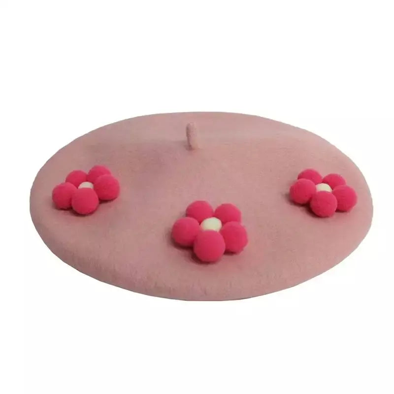 Amélie Roses Wool Beret