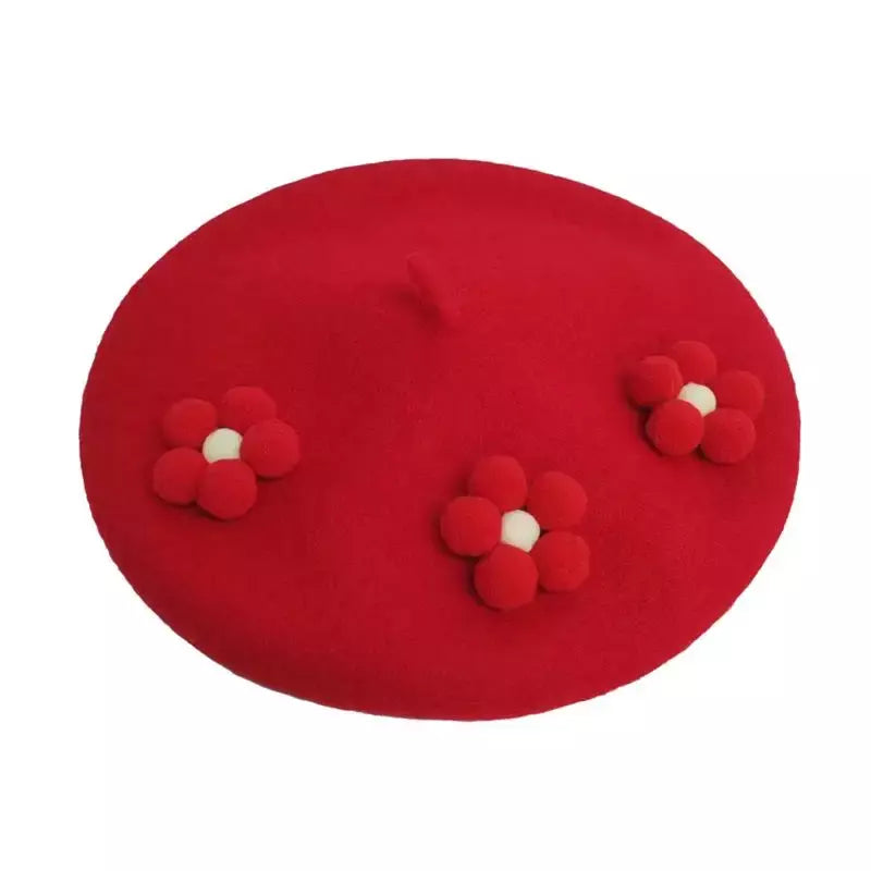 Amélie Roses Wool Beret