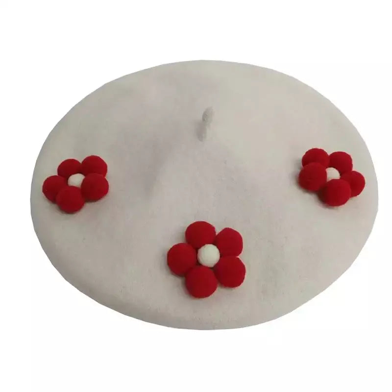 Amélie Roses Wool Beret