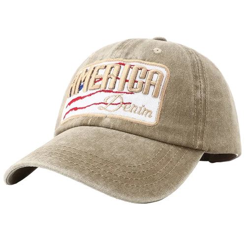 America Denim Washed Cotton Baseball Cap