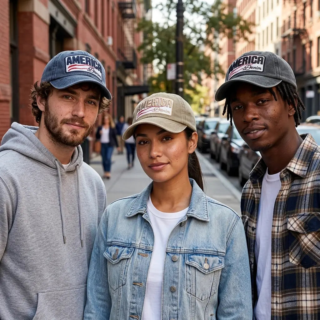 America Denim Washed Cotton Baseball Cap