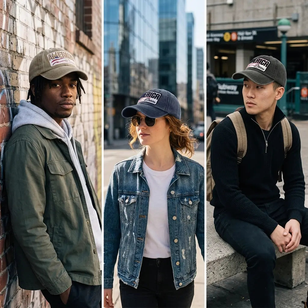America Denim Washed Cotton Baseball Cap