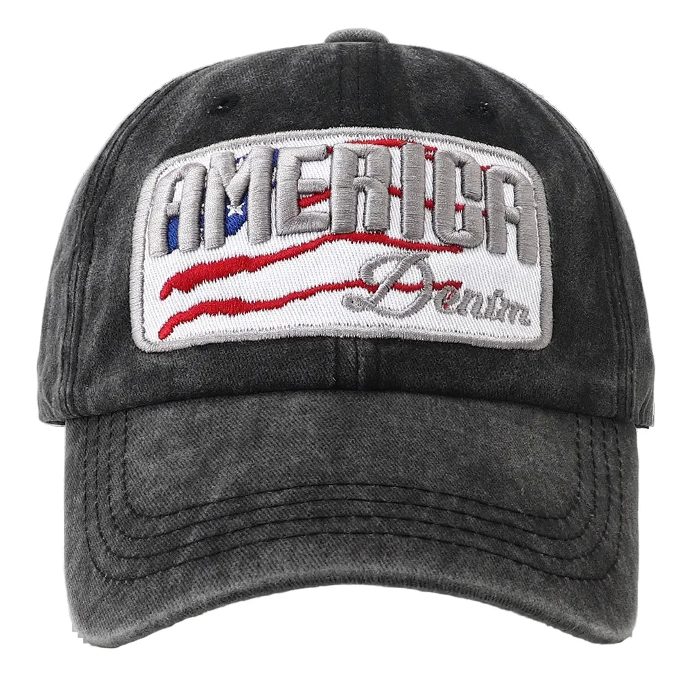 America Denim Washed Cotton Baseball Cap