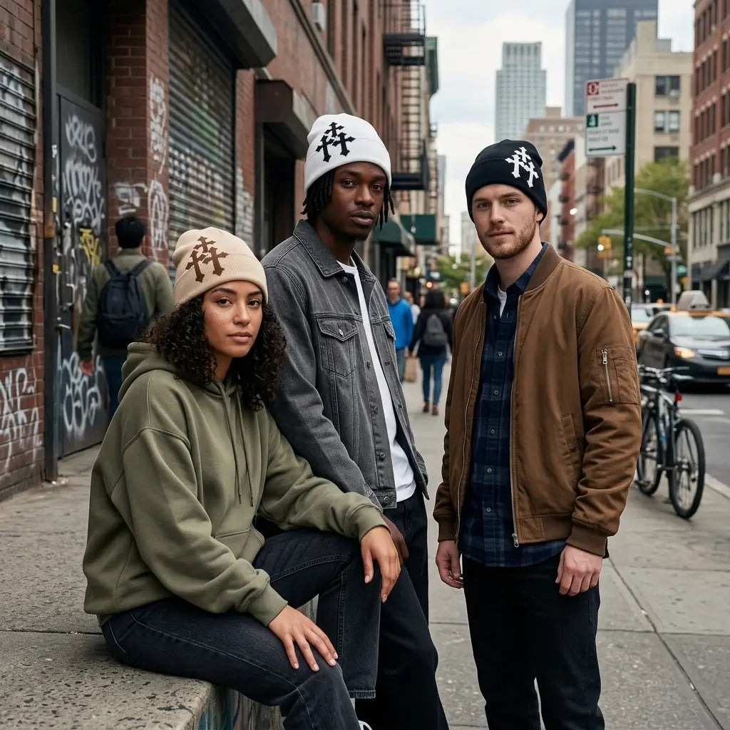American Crucifix Jacquard Knitted Beanie