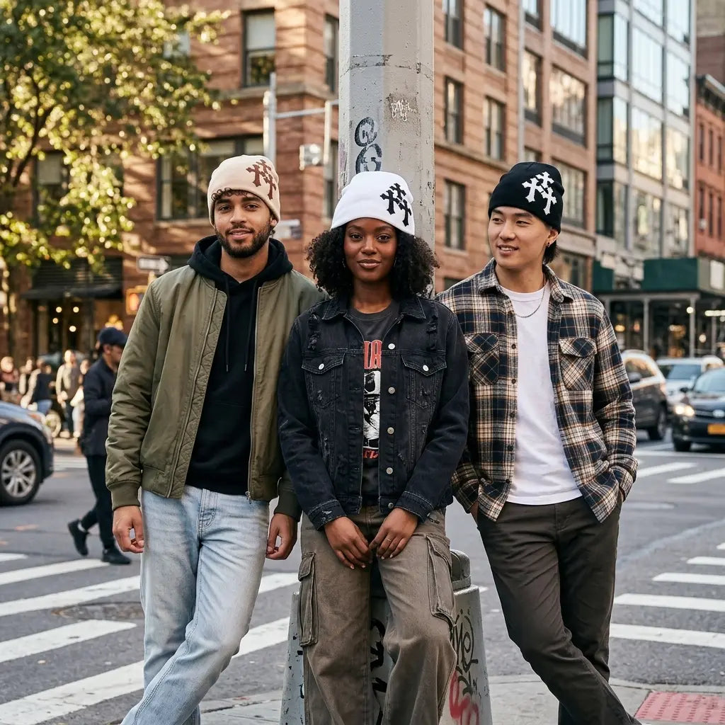 American Crucifix Jacquard Knitted Beanie