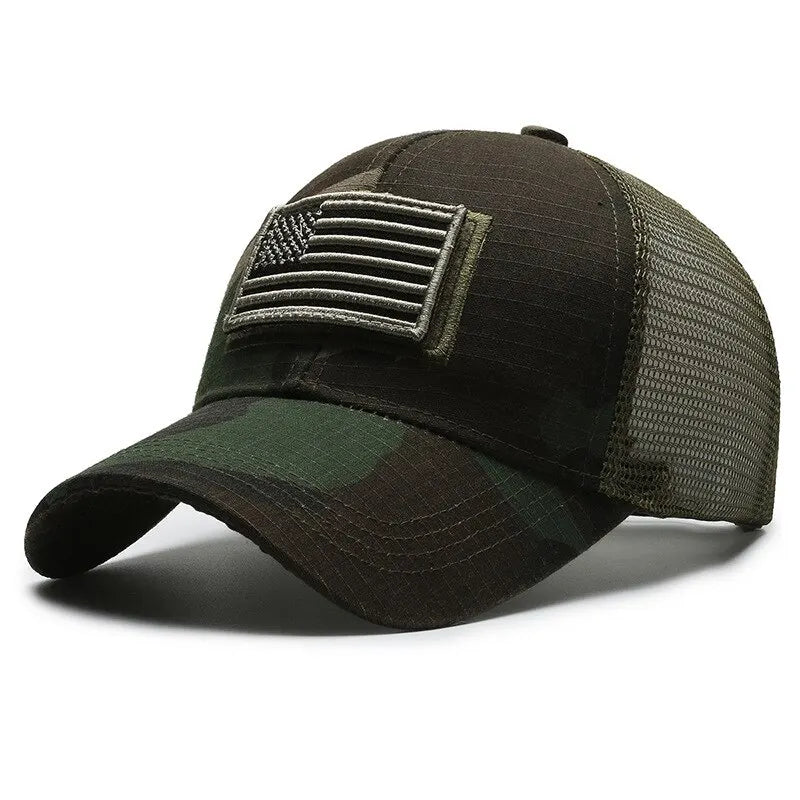 American Flag Camouflage Trucker Cap