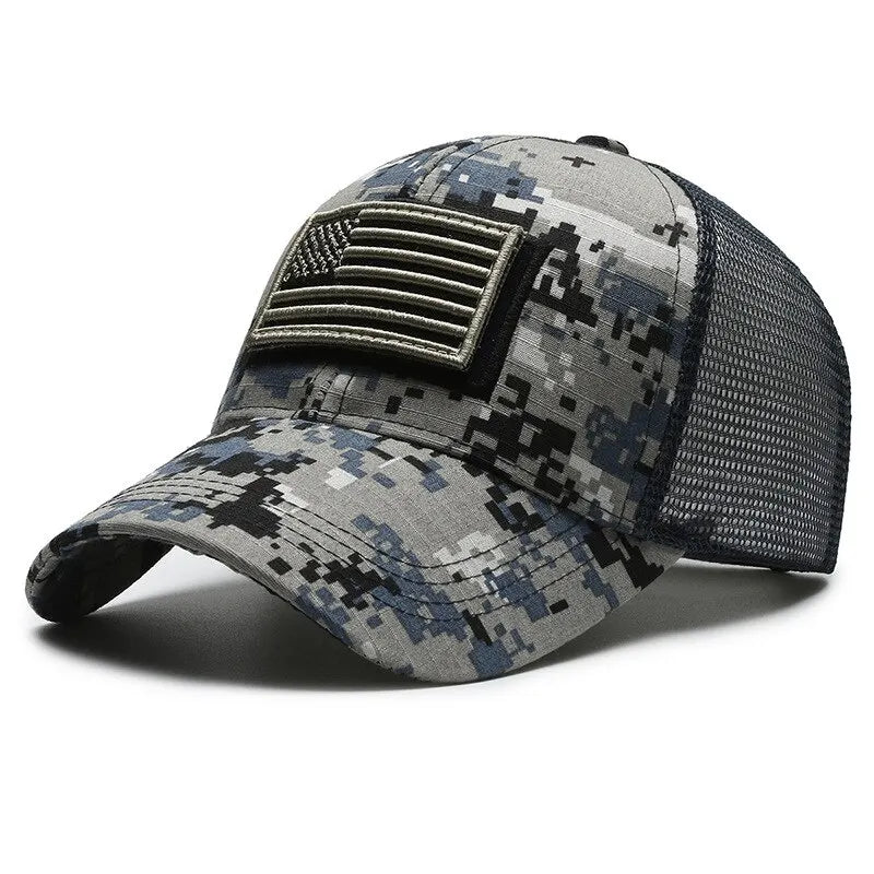 American Flag Camouflage Trucker Cap