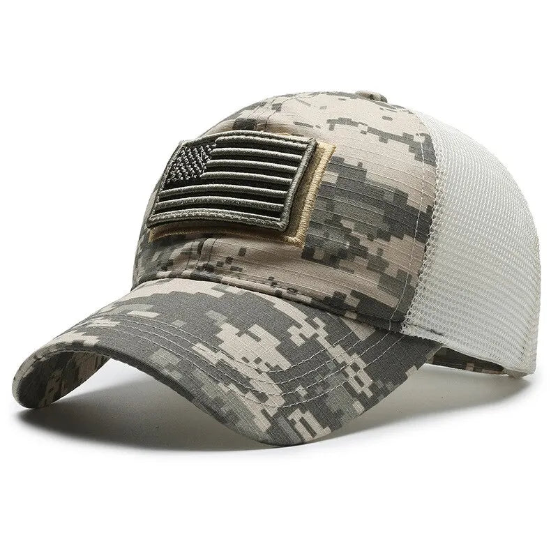 American Flag Camouflage Trucker Cap