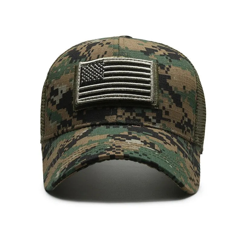 American Flag Camouflage Trucker Cap