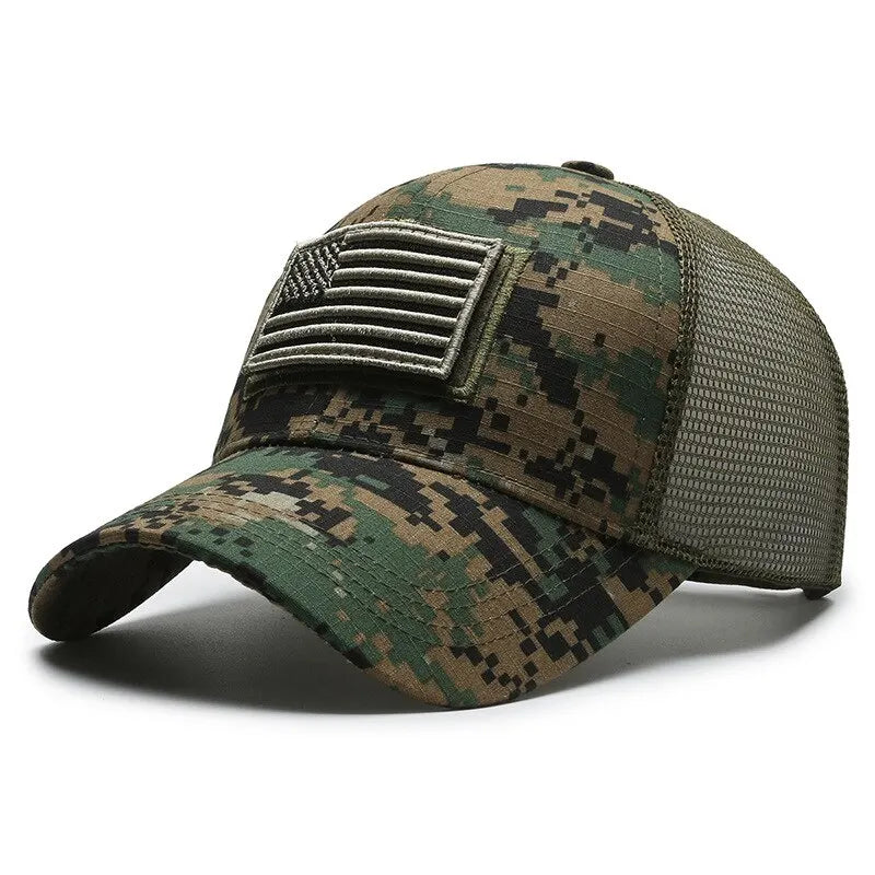 American Flag Camouflage Trucker Cap