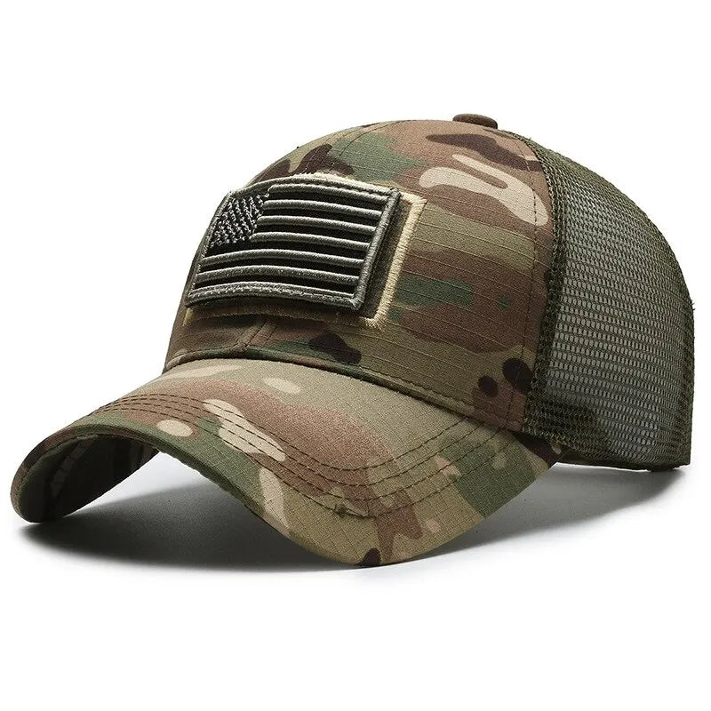 American Flag Camouflage Trucker Cap