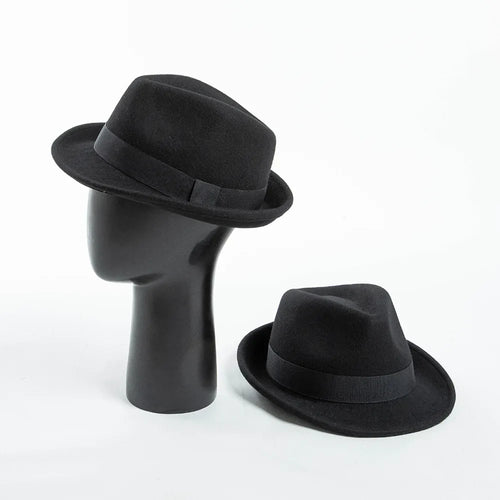 Amstrong Small Brim Black Wool Trilby Hat