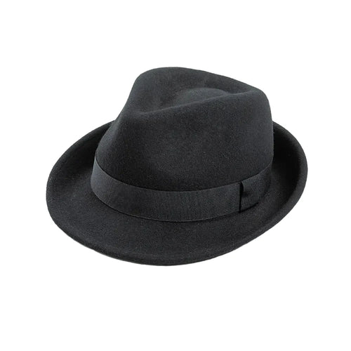 Amstrong Small Brim Black Wool Trilby Hat