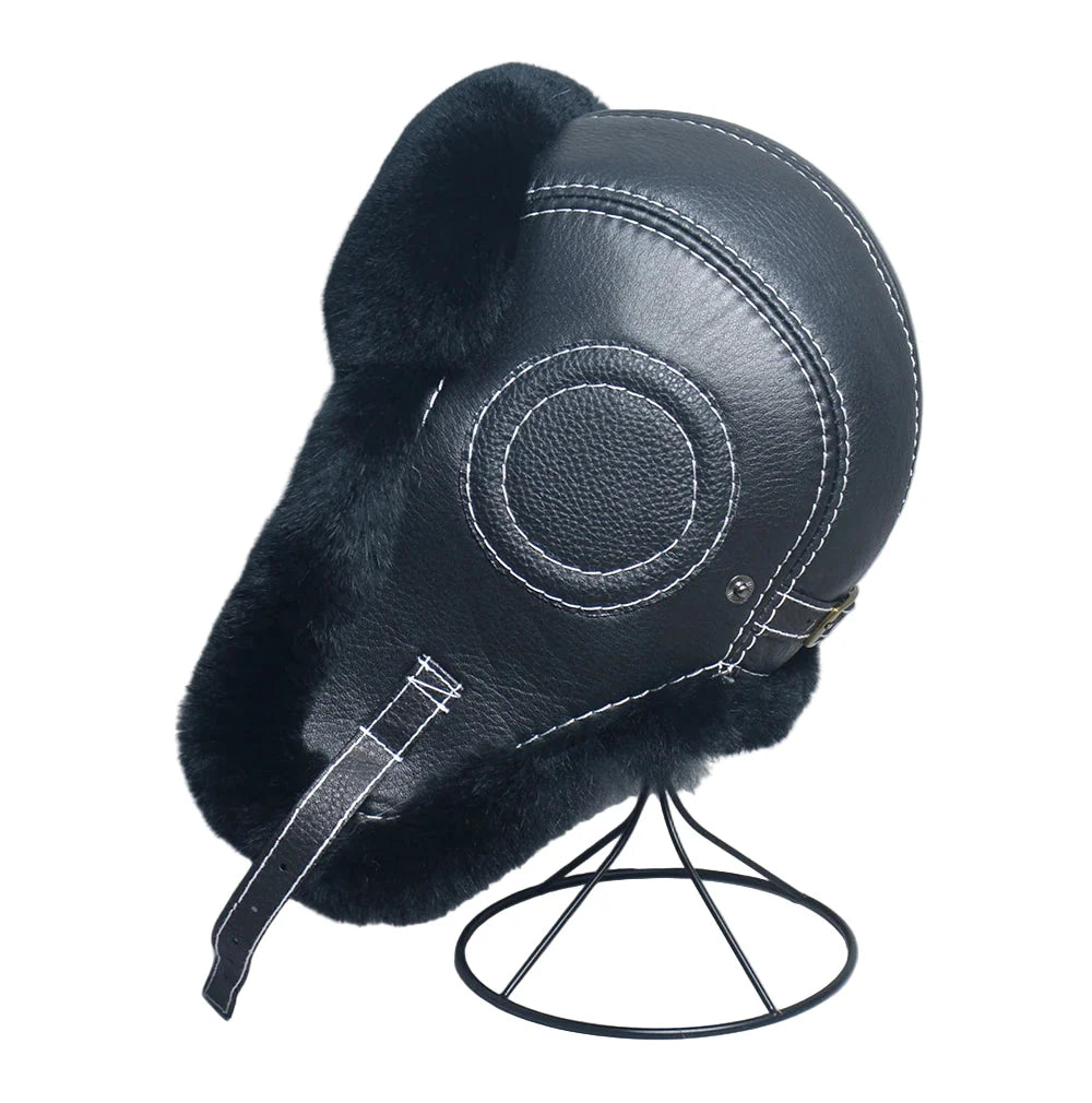 Anchorage Winter Genuine Leather Bomber Hat