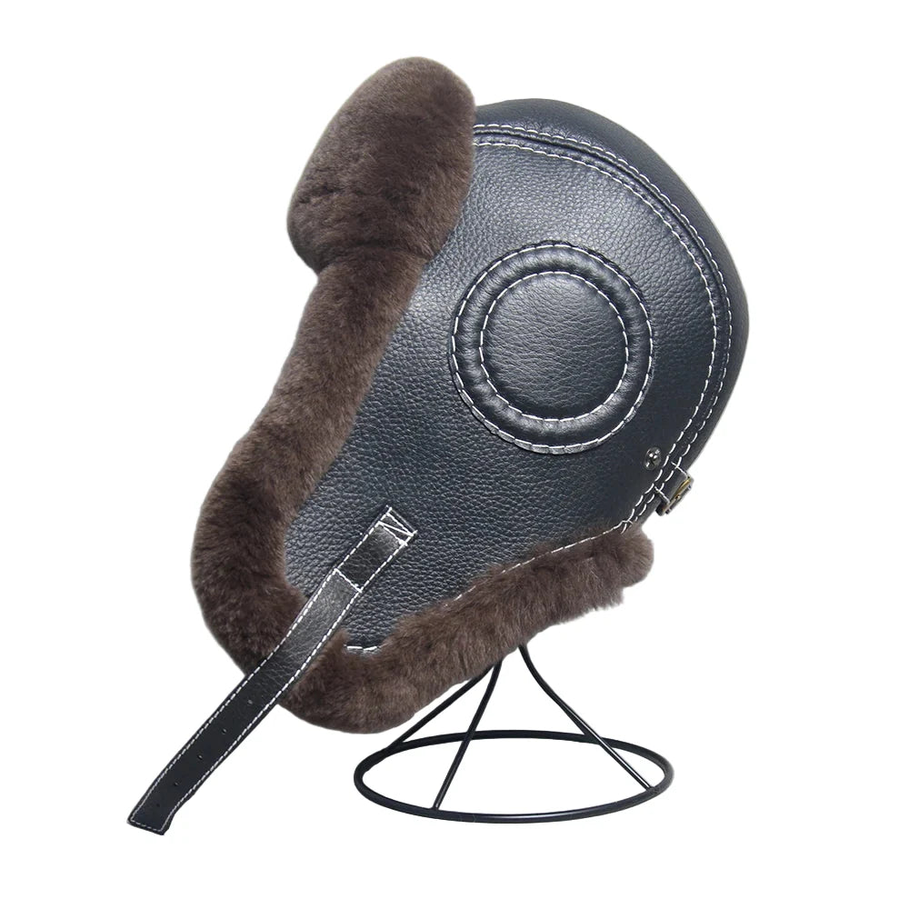 Anchorage Winter Genuine Leather Bomber Hat