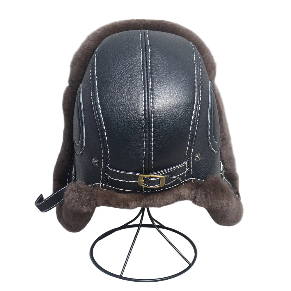 Anchorage Winter Genuine Leather Bomber Hat