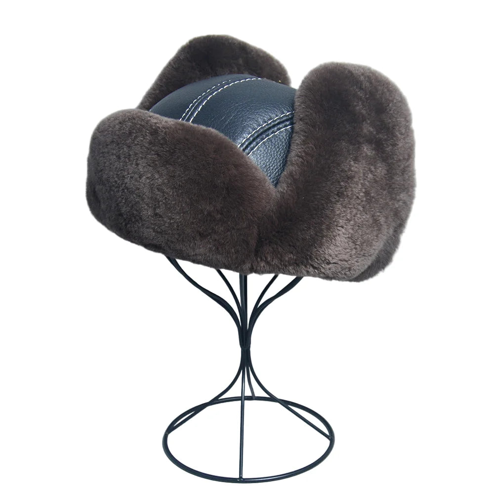 Anchorage Winter Genuine Leather Bomber Hat