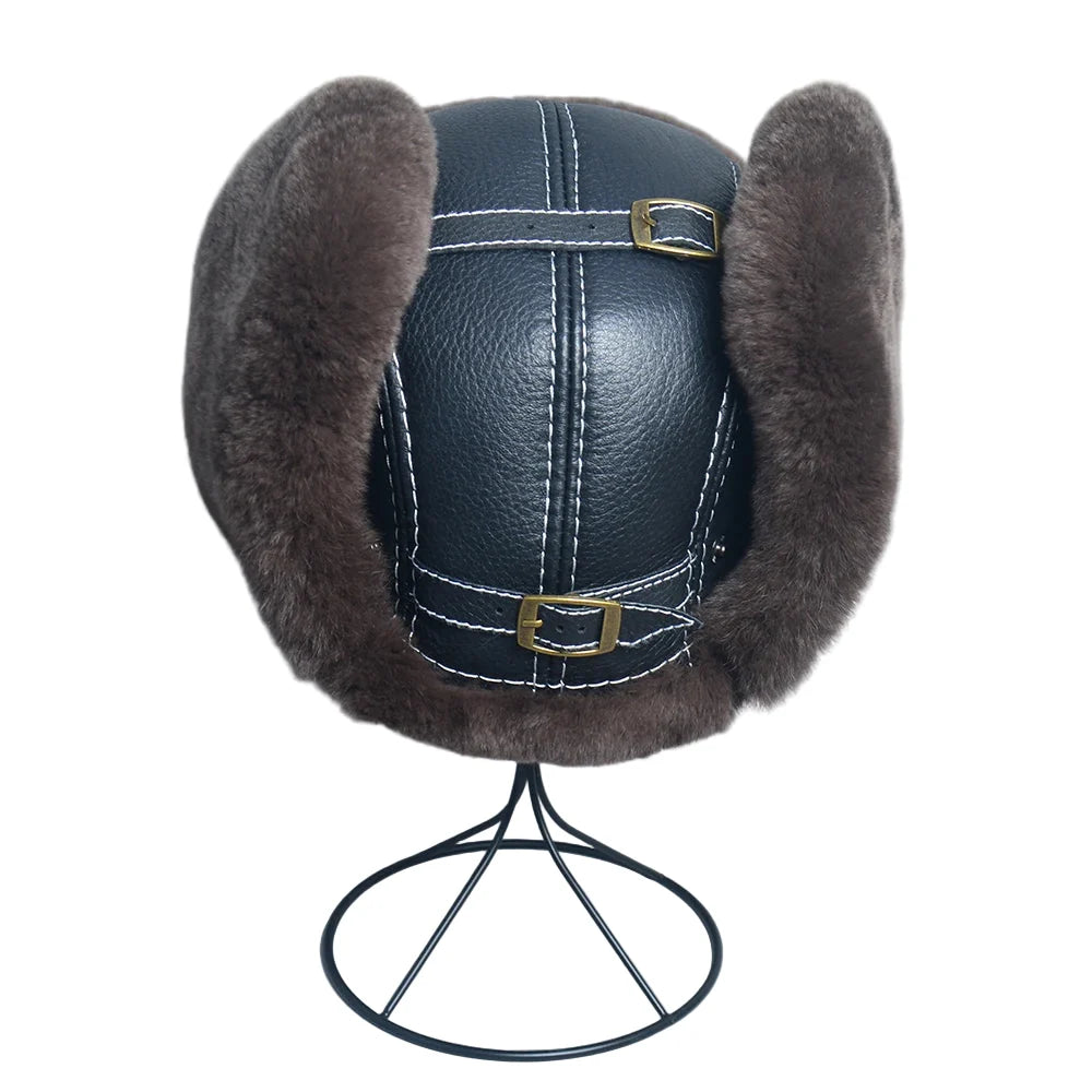 Anchorage Winter Genuine Leather Bomber Hat